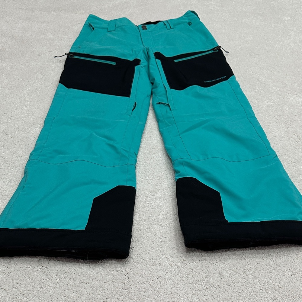 Obermeyer Turquoise and Black Snow Pants